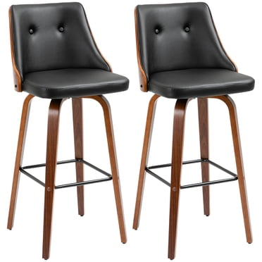 HOMCOM Tabourets de Bar Hauteur Bar Ensemble de 2 Tabourets de Bar Pivotants en Cuir PU