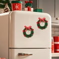 thumbnail image 4 of WLOELOEW Style C 2 Piece Christmas Magnetic Wreath Ornament Refrigerator Magnet For Holiday Home Kitchen Decor Festive C, 4 of 7