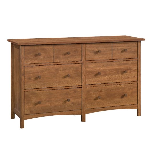 Sauder Union Plain Engineered wood 6 Drawer Dresser in Prairie Cherry Finish