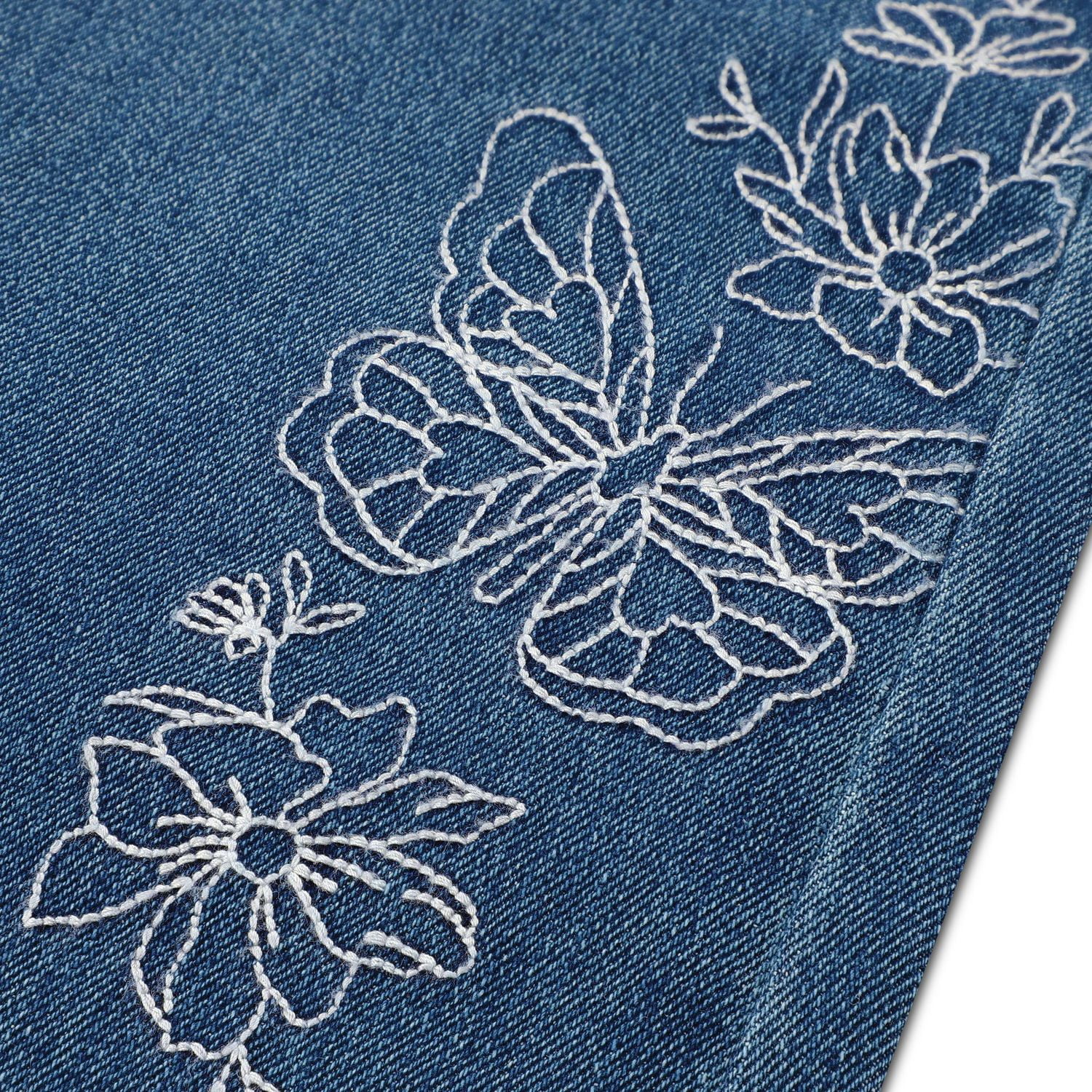 Levi Strauss Signature Jean Évasé pour Fille avec Broderie Papillon