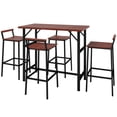 thumbnail image 1 of Outsunny 5 Piece Patio Bar Set with 47" Bar Height Table and 4 Bar Stools, 1 of 10