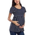 thumbnail image 4 of POINTERTECK Follure Femmes Maternité Manches Courtes Tops de Mode Grossesse T-shirt Vêtements, 4 of 4