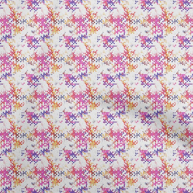 oneOone Viscose Chiffon Red Fabric Abstracts Fabric For Sewing Printed Craft Fabric By The Yard 42 Inch Wide