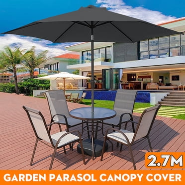 Auvent de Remplacement pour Parasol à 6 Baleines de 9 Pi, Jardin, Patio, Marché, Table, Extérieur, Terrasse, Housse d'Auvent de Remplacement pour Parasol, 6 Couleurs (Auvent Seulement)