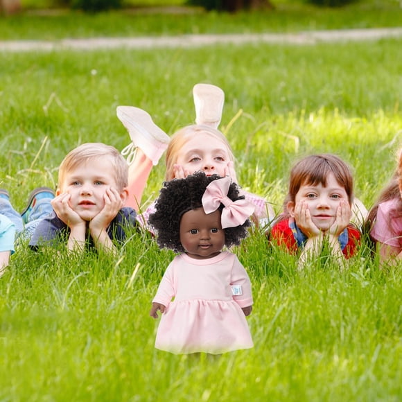 RKSTN Jouets en Peluche Poupées Bébé Noires de 12 Pouces avec Vêtements Bébé Réaliste Lavable Cadeau pour Enfants Filles Jouets en Peluche Rembourrés