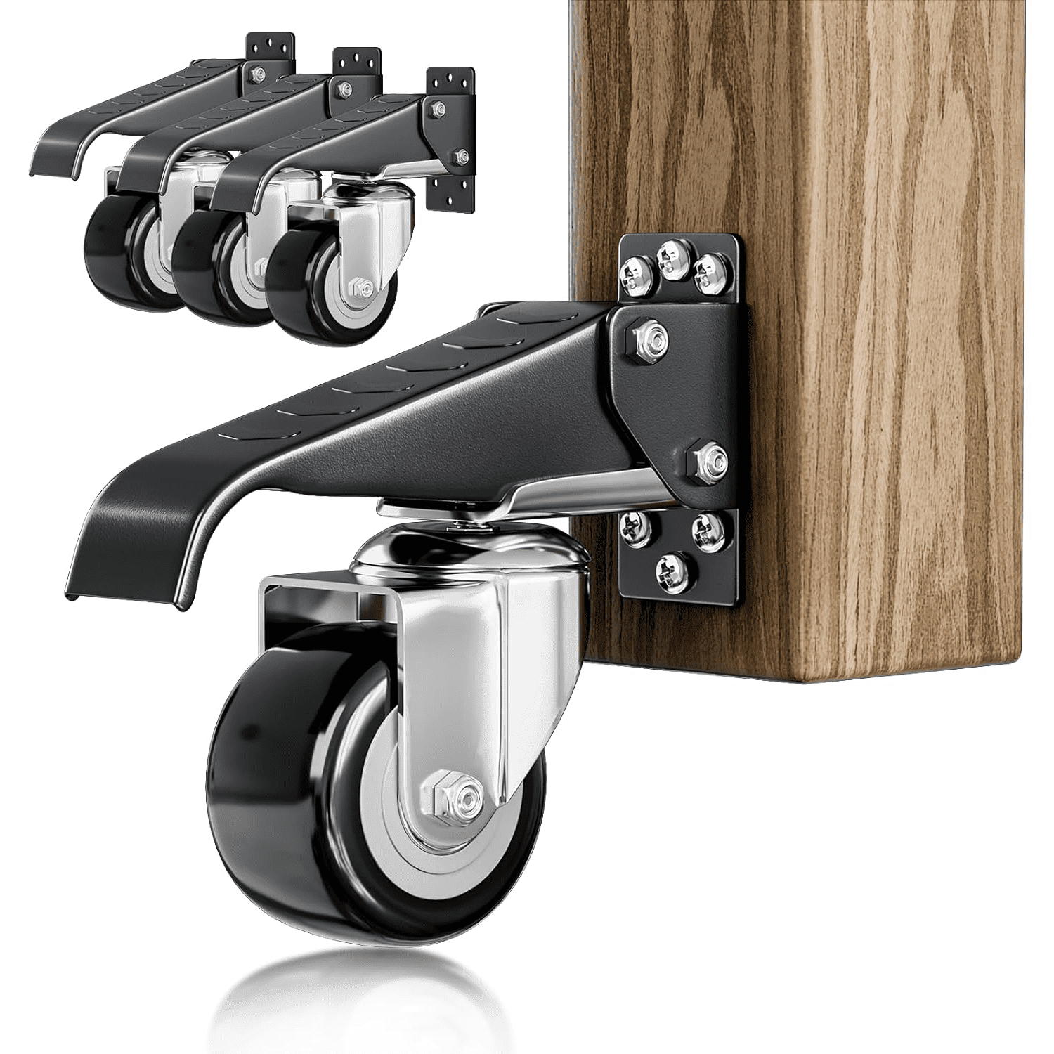 LLMRR Workbench Casters Kit, 4 PCS Heavy Duty Casters with Brake, with ...