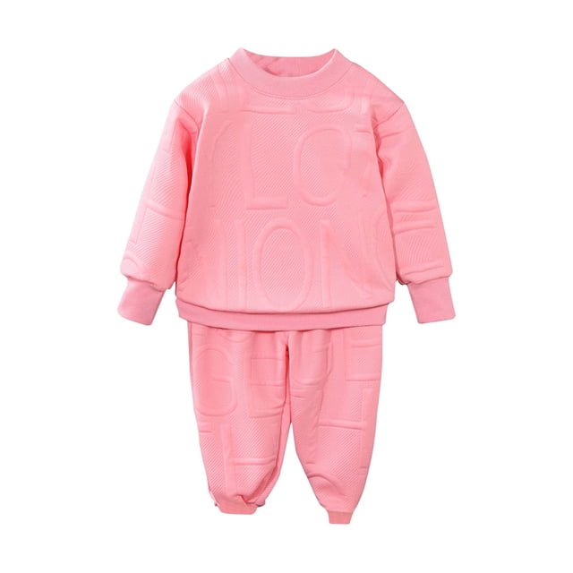 RXIRUCGD Children's Sweatshirt Two Piece Set Children's Casual Clothes For Small And Medium Children( Pink, Size:14 Years )