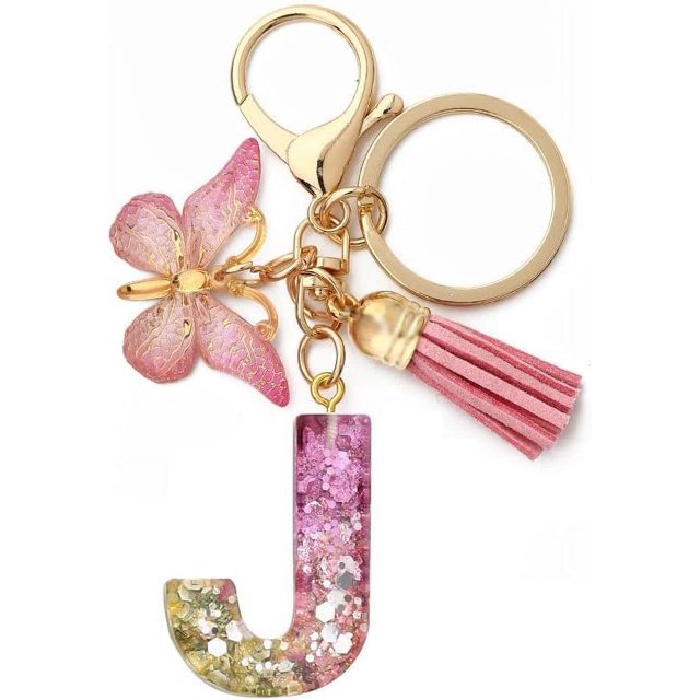 Letter Keychain,26 Letters A-Z Decorative Letter Keychain,Name Keychain for Women Girls Men Teenager Gift