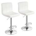 thumbnail image 1 of Bronte Living Leatherette Bar Stool 360 Swivel, Adjustable Height 24" to 33" Mid-Backrest, with Hard Floor Protection Rubber Band - Series Clementine - Set of 2, 1 of 9