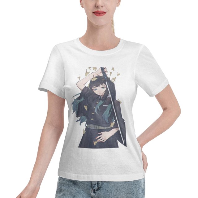 T-Shirt Basique à Manches Courtes pour Femmes Demon Slayer : Shitou Wuichiro