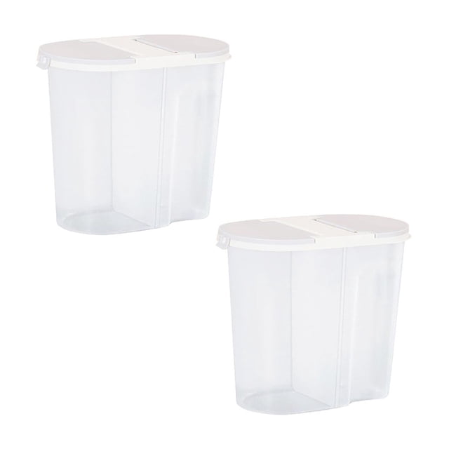 Oleegame 2 Pcs Boîtes de Rangement pour Produits à Capacité Fermée Rangement des Aliments Rangement Compartiments Secs Réservoirs de Mise en Conserve de Céréales Cuisines Restaurants et Bars Blanc