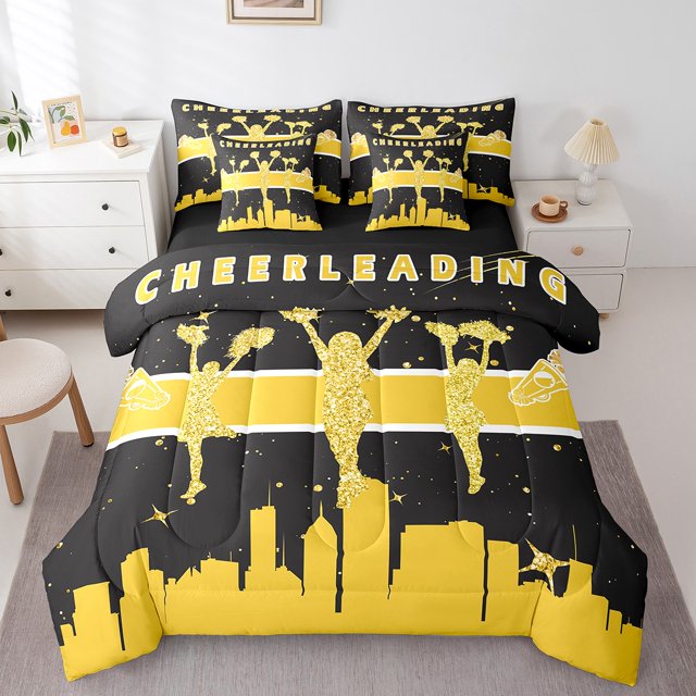 YST Cheerleader Bedding Set, 7-Piece, Dance Themed, Toddler Full Size