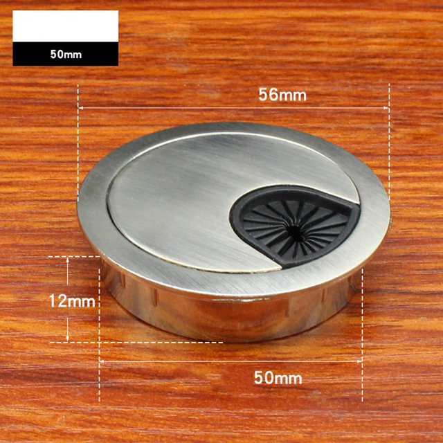 Bgsha 50mm/60mm/80mm Computer Metal Grommet Desk Table Cable Tidy Outlet Wire Cover