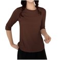 thumbnail image 1 of fatyb Chandails de Détente à Manches 3/4 pour Femmes Col Ras du Cou Amples et Confortables Blouses Chandail Décontracté de Tous les Jours T-Shirt de Pyjama, 1 of 3