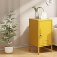 thumbnail image 3 of Eastvita Decorative Storage Console Orange Single - Door Metal Storage Cabinet with Minimalist Side Table Coffee Table Design, 3 of 4