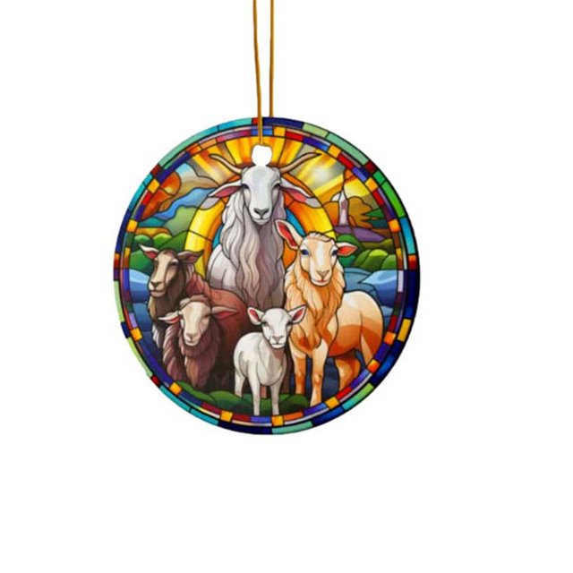 Birdeem Pendentif de Noël en Acrylique Concave Texturé Rond Décoration