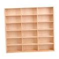 thumbnail image 1 of idealsgarden Wooden Display Rack Organizer Shelves Multiuse Holder for Doll Shop 18 Grid, 1 of 8