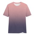 thumbnail image 3 of Yuyuzo Short Sleeve T Shirts for Women Round Neck Shirts Gradient Color Summer Tops Plus Size, 3 of 3