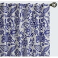 thumbnail image 2 of Vargottam 84 Inch Rod Pocket/Back Tab Cotton Curtains for Windows and Doors- Light Filtering Cotton- Light Filtering Drapes For Doors- Set of 2 Panels, 52"x84"- Botanical Flower Print (Blue), 2 of 8