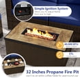 thumbnail image 2 of Gymax Set Of 7 Furniture Set w/32'' Fire Pit Table & Propane Tank Cover Outdoor Blue, 2 of 6