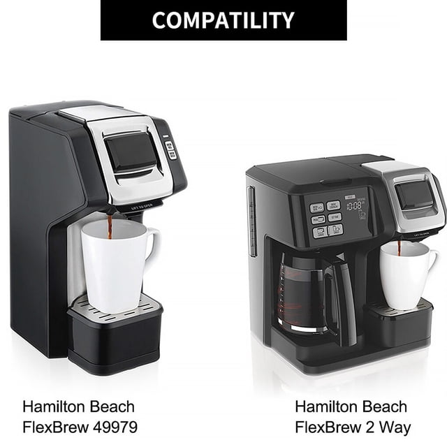 Filtre à Thé et à Café Réutilisable en Acier Inoxydable 49979, Panier de Remplacement, Maille Fine Rechargeable pour Hamilton Beach FlexBrew Cafetière Bidirectionnelle