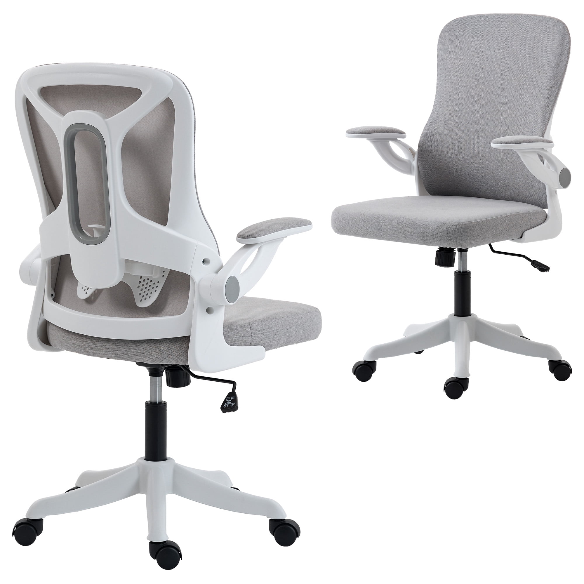 HOMCOM Ergonomic Office Chair, Desk Chair with Lumbar Support, Grey