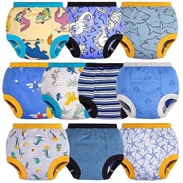 BIG ELEPHANT Baby Boys' 10 Pack Toddler Potty Training Pants 100% Cotton Underpants, 9-10Y