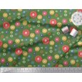 thumbnail image 3 of Soimoi Green Velvet Fabric Dots & Aster Floral Print Fabric by Yard 58 Inch Wide, 3 of 3