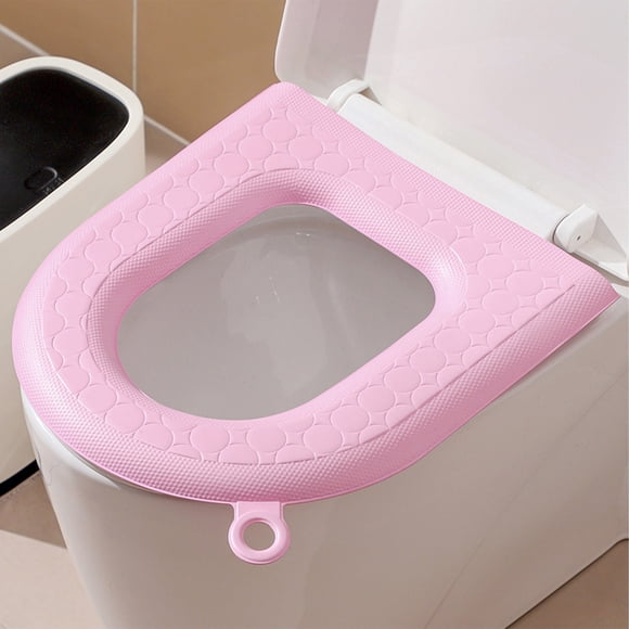 Chmadoxn Accessoires de Salle de Bain Siège de Toilette en EVA Anneau de Siège de Toilette Domestique Siège Léger Housse de Siège Imperméable pour Siège de Toilette avec Poignée Adapté à Différentes Saisons Commode Cushion
