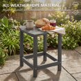thumbnail image 3 of All-Weather HDPE Outdoor Side Table, Grey Wood Grain Patio End Table for Garden, Poolside or Backyard, Compact 18.9" W x 14.6" D x 18.1" H Weather-Resistant Accent Table, 3 of 7