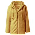thumbnail image 3 of Womens Fuzzy Fleece Jackets 2023 Clearance Solid Zipper Sharpa Coat Fall Winter Warm Thick Hooded Jacket with Pockets, 3 of 6