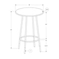 thumbnail image 2 of Monarch Specialties Home Bar, Bar Table, Bar Height, Pub, 30" Round, Small, Kitchen, Metal, Laminate, Brown Marble Look, Contemporary, Modern, 2 of 3