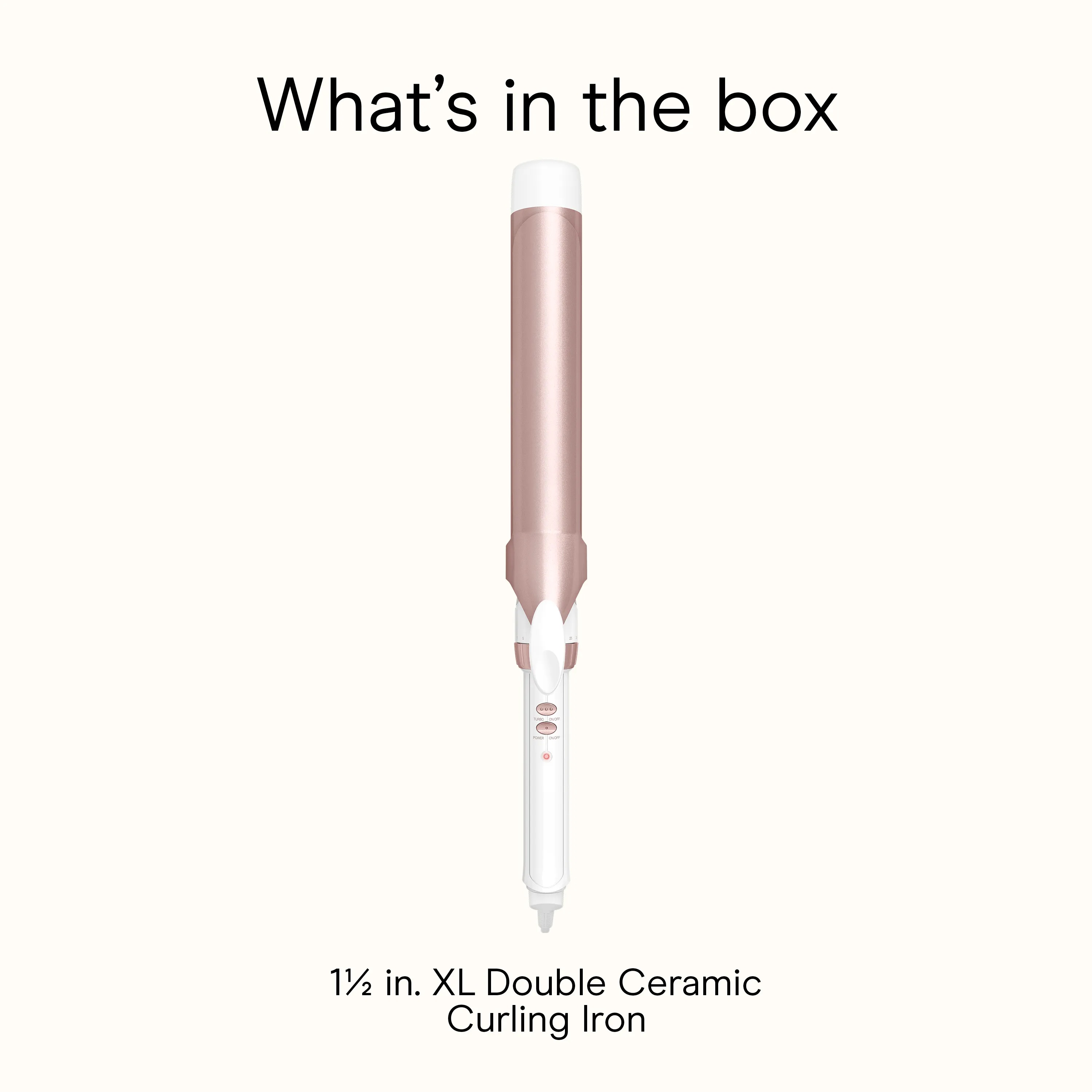 Conair Double Ceramic Extra‑long Curling Iron, 1½‑inch Barrel, White/Rose Gold, 1 Pk