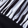 thumbnail image 4 of One Piece Ruched Swimsuit Women Striped Bathing Suits Twist Summer Beach Swimming Suit with Removable Chest Pad (Small, Black), 4 of 7