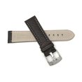 thumbnail image 4 of 30mm Classic Leather Buffalo Pattern Watch Strap Band, White Stitching, Stainless Steel Buckle, 4 of 7