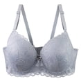 thumbnail image 1 of Lenpel Women's Plus Size Push up Bras Comfort Underwire Supportive Full Coverage Lace Bralettes Lifting Everyday Bras, 1 of 3