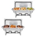 thumbnail image 1 of Ensemble Professionnel de Buffets à 3 Compartiments en Acier Inoxydable, Ensembles de Serveurs et Réchauffe-Buffets de 8 Qt, Plats Rectangulaires Anti-Frottement avec Couvercle et Poêles de Taille 1/3 pour Mariages, Fêtes, Usage Commercial, 1 of 8
