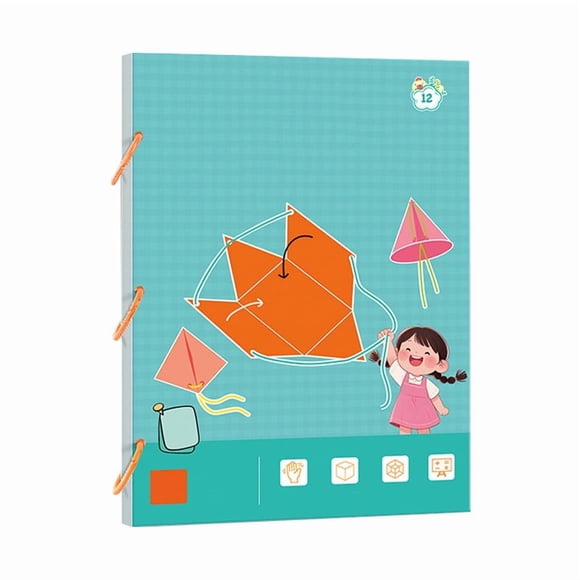 Tranfacy Home Decorations,Kids Toys,Pull String Geometry Learning Book DIY Solid Geometry Book Geometry Elementary School Student Space Thinking Training Game Book Quiet Book Puzzle Toy