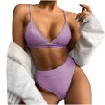 thumbnail image 1 of Qertyioot Women's Swimsuit Set Sexy With Chest Pad Without Underwire Solid Split, 1 of 6