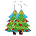 thumbnail image 1 of Christmas Faux Leather Earrings Santa Xmas Tree Snowman Earrings Dangle Earrings, 1 of 10