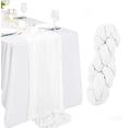 thumbnail image 2 of Matoen12 Cheese Cloth Table Runner 35 x 157 Inches Gauze Table Runner Boho Rustic Decorations for Wedding Decor Reception Bridal Shower Holiday Party, White, 2 of 6
