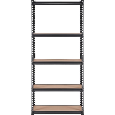 KFFKFF Étagère de Rangement, 5 Niveaux Réglables, Supporte jusqu'à 2000 Lb, Organisateur Robuste d'Étagères Métalliques pour Garage, Noir, Dimensions 36 Pouces L x 18 Pouces L x 72 Pouces H, Convient à la Cuisine, au Garde-Manger