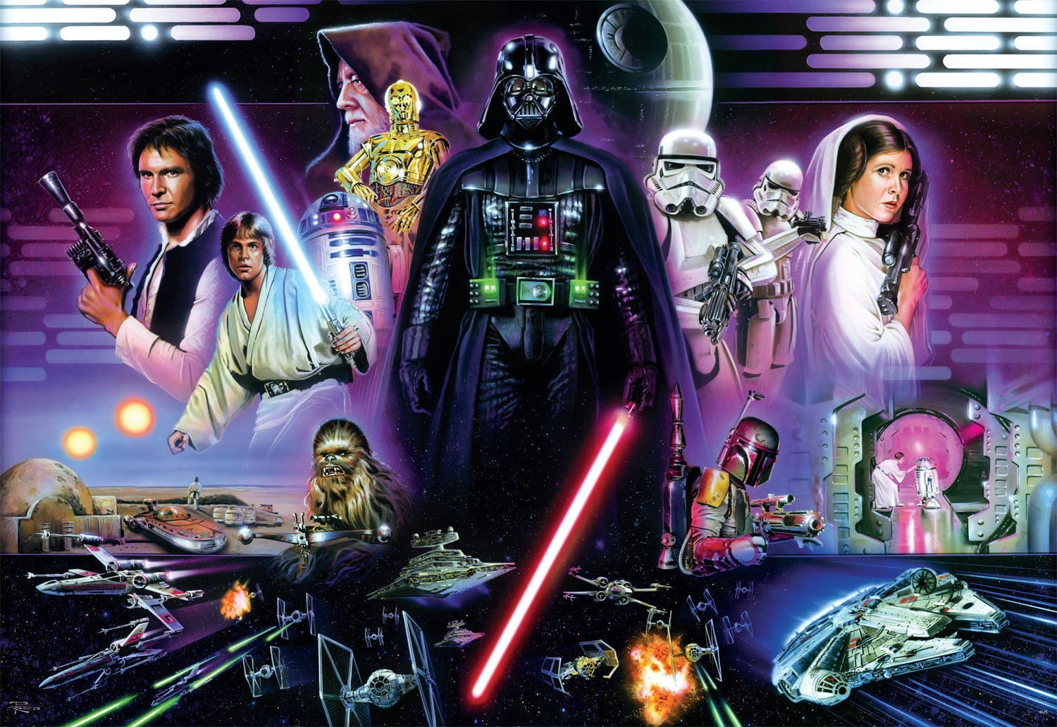 Buffalo Games Star Wars - Ne sous-estimez pas la Force, puzzle en bois de 2000 pièces interconnectées pour les adultes de 14 ans et plus.