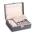 thumbnail image 2 of LSLJS Jewelry Organizer Box Leather Large Jewelry Boxes Earrings Holder Organizer Storage Case Double Layer Display with Removable Tray Elegant Jewelry Box, 2 of 5
