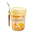 thumbnail image 1 of Oatmeal Jar with Spoon Lid | Sealed Salad Shaker Container with Measuring Marks | Ideal for Cereal, Fruit, Vegetables, Milk Yogurt Meal Prep, 1 of 8