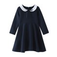 thumbnail image 1 of Teen Dresses Spring Summer Print Ruffle Long Sleeve Solid Casual Girls Dress Black 5-6 Years, 1 of 4