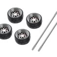 thumbnail image 3 of 4Pcs/Set 1/64 Diecast Model Car Alloy Rubber Wheel & Tires Set Accessories Replacement Spare Parts for s E3, 3 of 7