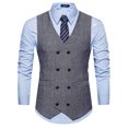 thumbnail image 5 of CEHVOM Men Woolen Double-breasted Vest Suit Retro Business Waistcoat, 5 of 5