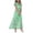 H-Green, variant on Stylish Women's Casual Swing Dresses Long Chiffon Floral Ruffle Short Sleeve V Neck Flowy Fashionable Waist Dress for Everyday Wear