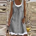 thumbnail image 1 of zanvin Robes d'Été pour Femmes Hauts pour Femmes Manches Courtes Fente Latérale T-Shirt Décontracté Robe Courte de Fête WH/L, 1 of 4